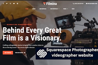 build squarespace photographer website videographer filmmaker portfolio website