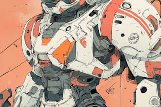 draw mecha robot gundam illustrations