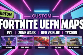 build custom fortnite uefn maps 1v1 zone wars tycoon parkour red vs blue royale