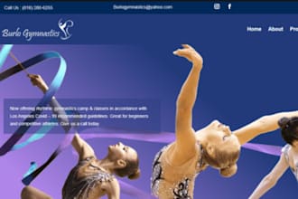 design squarespace gymnastics website kids gymnastics school website