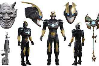 create 3d printable cosplay model, custom helmet, armor and stl file