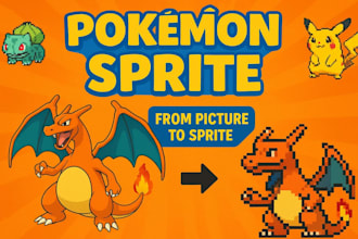 create a custom pokemon or fakemon sprite trainer sprite sheet and pixel art