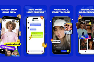 develop dating app, tinder clone app, social media app, chat app, video chat app