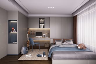 create realistic 3d interior renders of different buildings