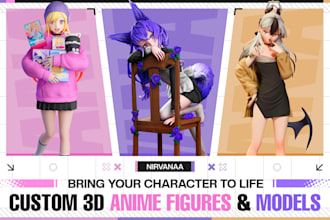 create high quality 3d anime figurine, toy, and action figure for printing
