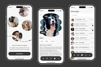 build dog walking app, pet care app,  dog breed scanner app, pet sitting app