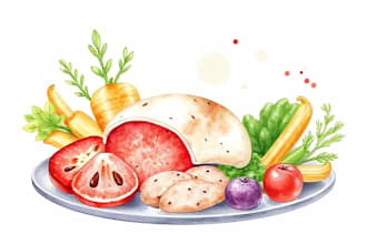 create custom watercolor food illustration for brand or menu