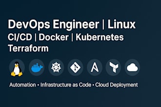 provide devops services linux,git, docker,ansible,terraform,kubernetes, and cicd