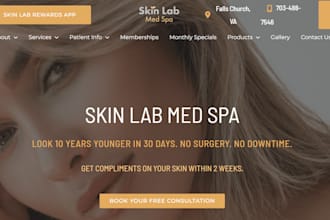 design medical spa website clinic website aesthetics iv therapy website