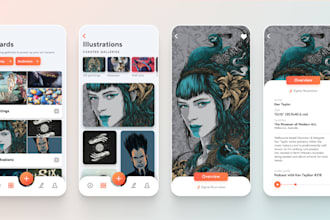 develop art marketplace app, art gallery app, auction app, digit art app