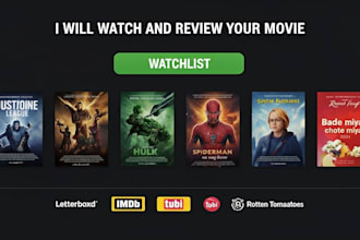 watch and promote your movie or film on imdb, letterboxd, tubi, rotten tomatoes