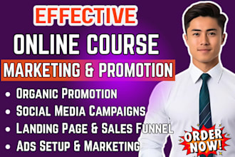 online course promotion for udemy thinkific kajabi page sales organic promotion