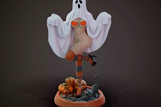 3d anime figures,picture to 3d nsfw,halloweend,sculpt cute model,adorable,obj