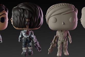 do 3d cartoon figures,custom action anime,funko pop,3d cute character for games