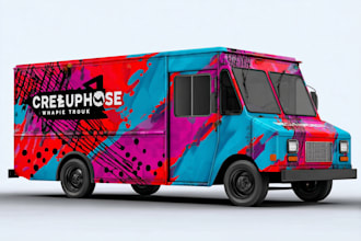 design a vehicle wrap, car wrap, food truck wrap and trailer wrap design