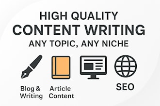 write high quality content on any topic you need