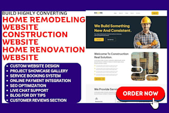 build highly converting home improvement home renovation construction website