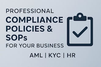 be your advisor for compliance policies, sops, and internal controls documents