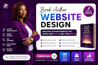design author website, book author website, ebook website, author landing page