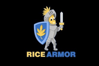 design classic mascot rice armor logo