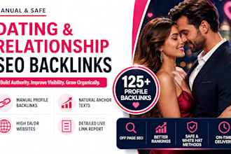 build manual SEO backlinks for dating and relationship websites