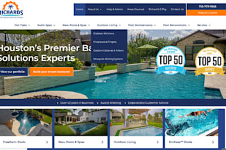 design swimming pool website pool construction website