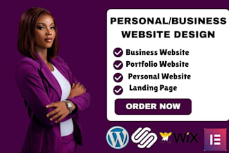 design personal website, portfolio website, business website