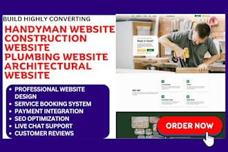 build highly converting handyman website construction website home service web