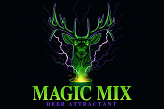 create a fantastic magical deer logo design with unlimited revision