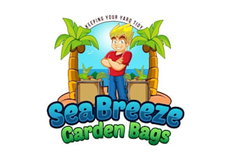 make aesthetics attractive logo for sea breeze garden bags