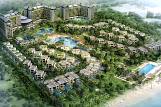 do 3d lakeside villa,3dhospitality building,retreat house,hotel resort,landscape