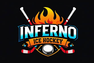 create wonderful and excellent hockey logo design