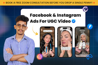 setup and manage meta facebook ads campaign for female spokesperson ugc video