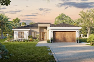 create photorealistic 3d house rendering and residential visualization