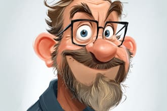 draw a funny cartoon character, caricature, logo, portrait