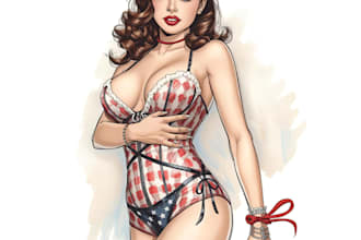 draw a pin up girl and pin up girl