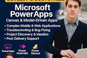 develop custom powerapps for hr, inventory, sales, logistics, and field teams