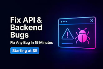 fix API and backend bugs in 15 minutes with clean professional code