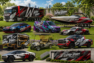 do van wrap, truck wrap, car wrap, trailer wrap  any vehicle wrap design