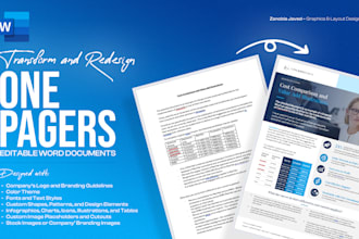 design one pager word documents