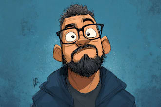 design funny cartoon characters, caricatures and custom logo