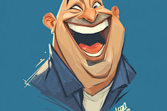 create funny cartoon character, caricature, logo, portrait