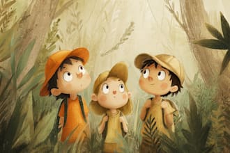 children book illustrations and children book cover