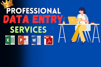 do online data entry, PDF to excel, power point presentation