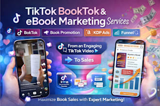 do tik tok, booktok, book promotion, amazon KDP ads, ebook marketing funnel