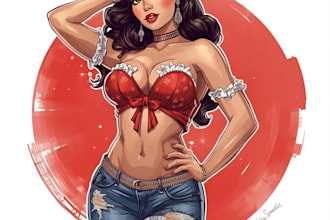 create pin up girl and pin up girl illustration