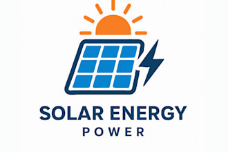 do awesome electrical solar panel, energy power logo for you