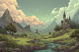 make fantasy landscape concept art