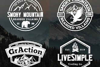 do vintage , retro , classic , hipster badge , outdoor or business logo design