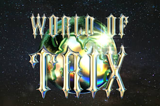 do the best 3d y2k chrome effect to your logo or letter